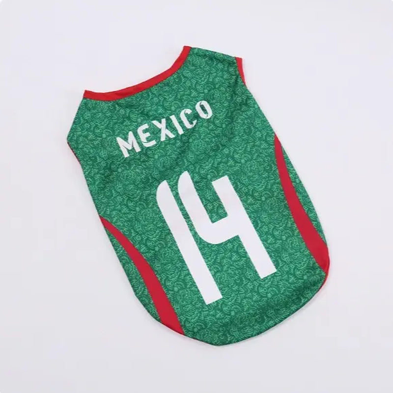 Pet Soccer Jersey Outfit - Cute Game Day Pet Shirt for Small, Medium Dogs & Cats Clothes