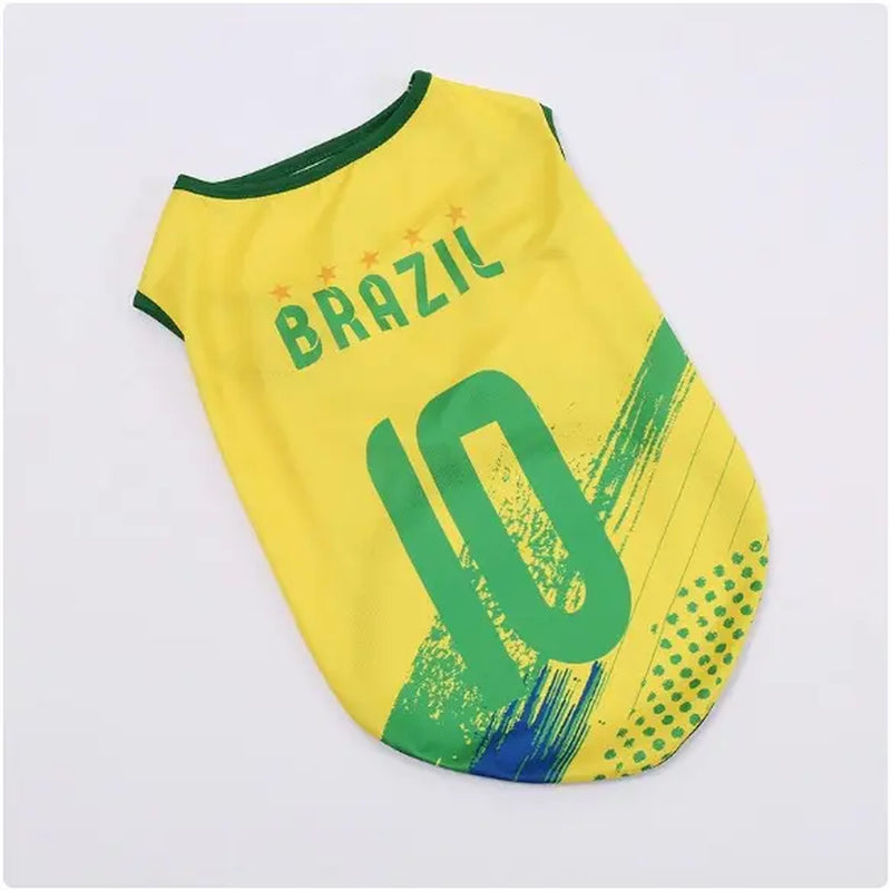 Pet Soccer Jersey Outfit - Cute Game Day Pet Shirt for Small, Medium Dogs & Cats Clothes