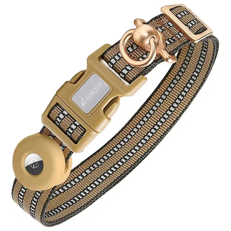 AUROTH Airtag Dog Holder Collar, Adjustable Air Tag Case Holder Dog Collar for Medium Large Dogs, Airtag Dog Collar Holder with Heavy Duty D Ring Tangle Free
