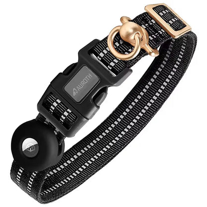 AUROTH Airtag Dog Holder Collar, Adjustable Air Tag Case Holder Dog Collar for Medium Large Dogs, Airtag Dog Collar Holder with Heavy Duty D Ring Tangle Free