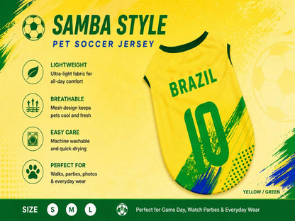 Pet Soccer Jersey Outfit - Cute Game Day Pet Shirt for Small, Medium Dogs & Cats Clothes