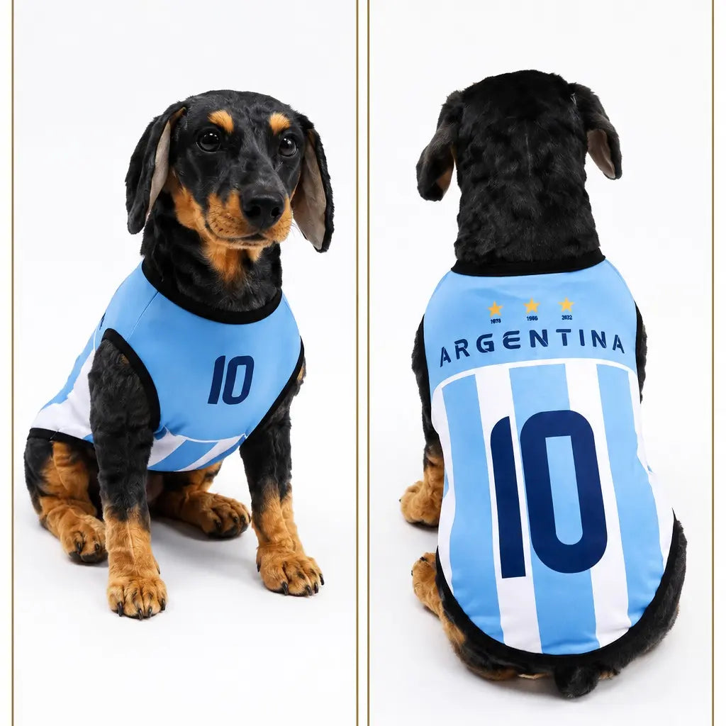 Pet Soccer Jersey Outfit - Cute Game Day Pet Shirt for Small, Medium Dogs & Cats Clothes