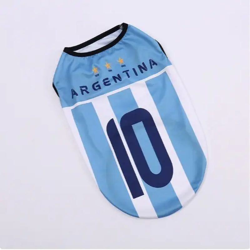 Pet Soccer Jersey Outfit - Cute Game Day Pet Shirt for Small, Medium Dogs & Cats Clothes