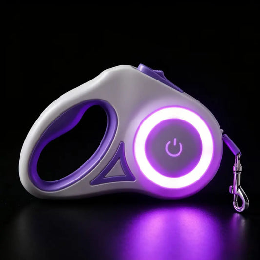 Pawzseek LED Retractable Dog Leash for Enhanced Nighttime Walking Experience