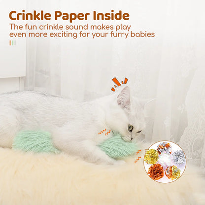 Potaroma Interactive Cat Pillows - 3 Pack Soft Durable Kicker Toys with Crinkle Sound for Indoor Cats and Kittens, Ideal for Daily Play and Exercise