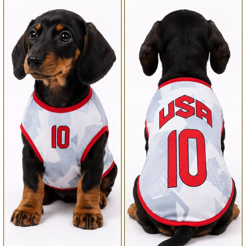 Pet Soccer Jersey Outfit - Cute Game Day Pet Shirt for Small, Medium Dogs & Cats Clothes