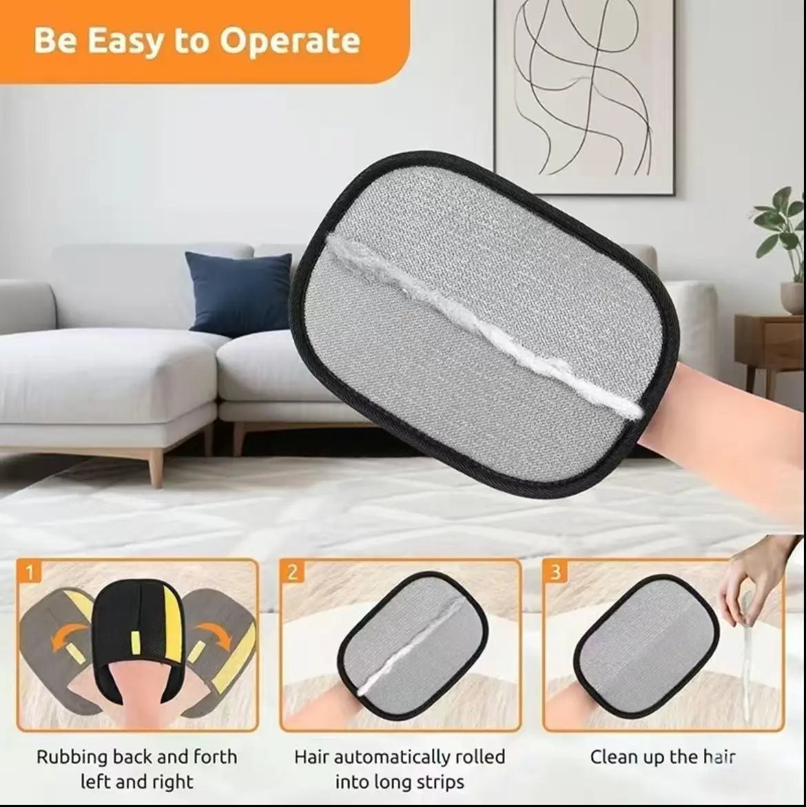 Pet Hair Removal Glove (1/2 Pieces), Electrostatic Reusable Lint Mitt for Cats and Dogs, Enhanced Fur Removal Tool for Quick Cleaning of Furniture, Carpets, and Vehicle Interiors