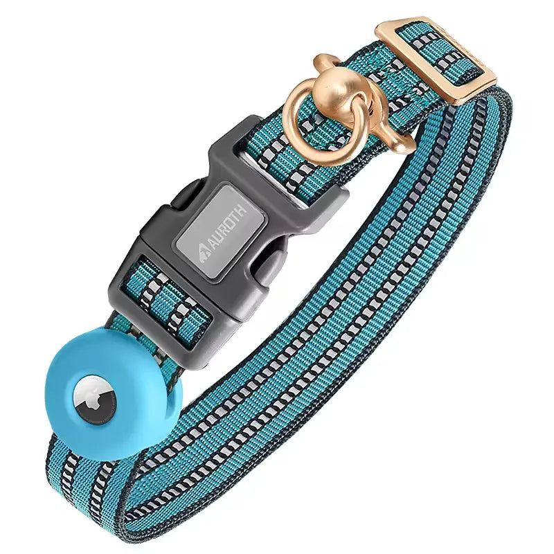 AUROTH Airtag Dog Holder Collar, Adjustable Air Tag Case Holder Dog Collar for Medium Large Dogs, Airtag Dog Collar Holder with Heavy Duty D Ring Tangle Free