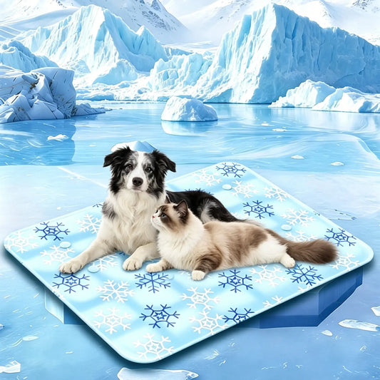 Pet Cooling Pad - Reusable Gel and Waterproof Ice Silk Mat for Dogs and Cats, Ideal for Couch and Crate (Sizes S-L)